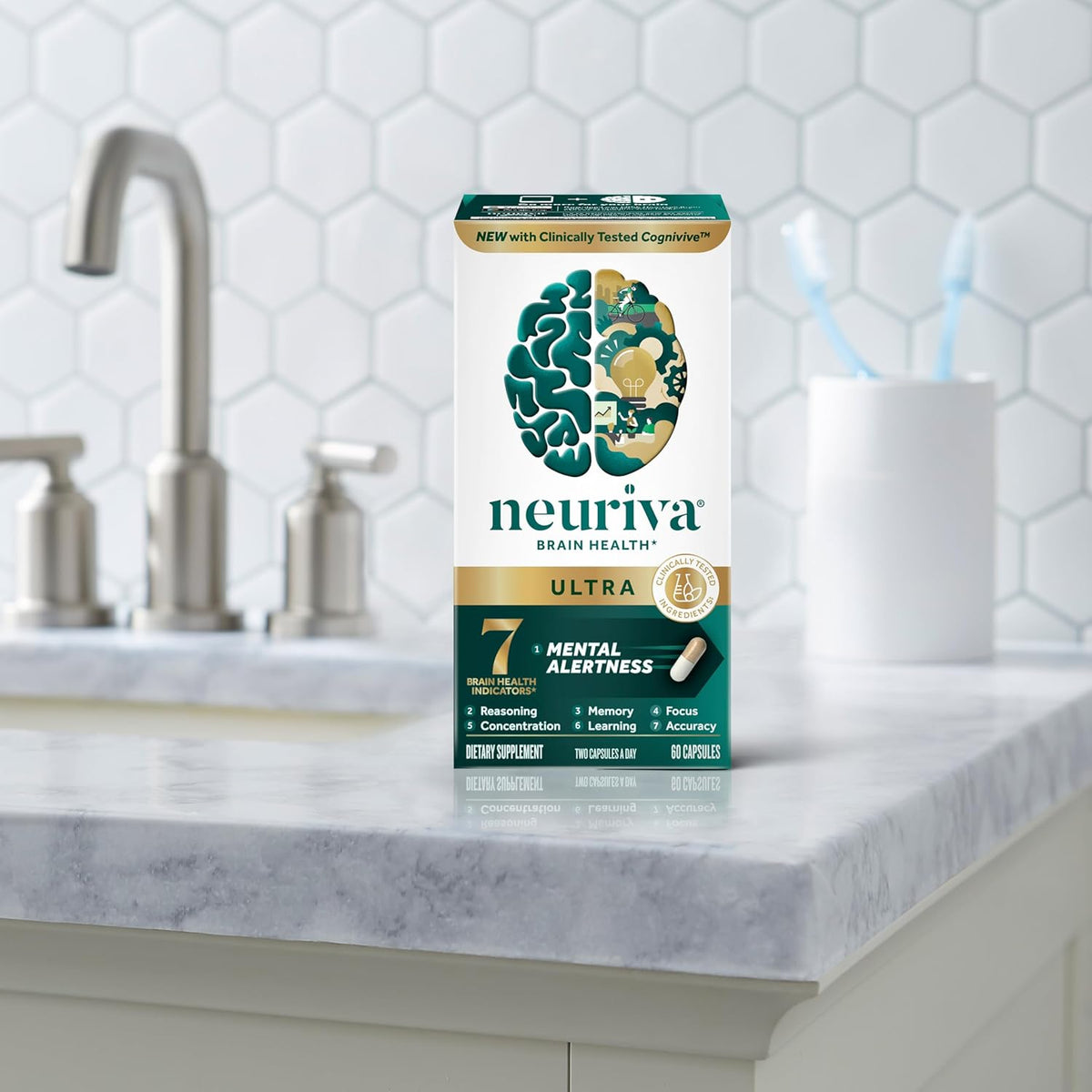 NEURIVA Brain Health Ultra Mental Alertness Supplement 60 Capsules