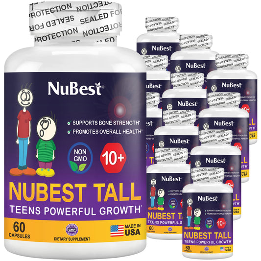 NuBest Tall 10+, Powerful Growth for Kids & Teens (10+), Milk Drinkers, 60 Capsules by NuBest Nutrition®