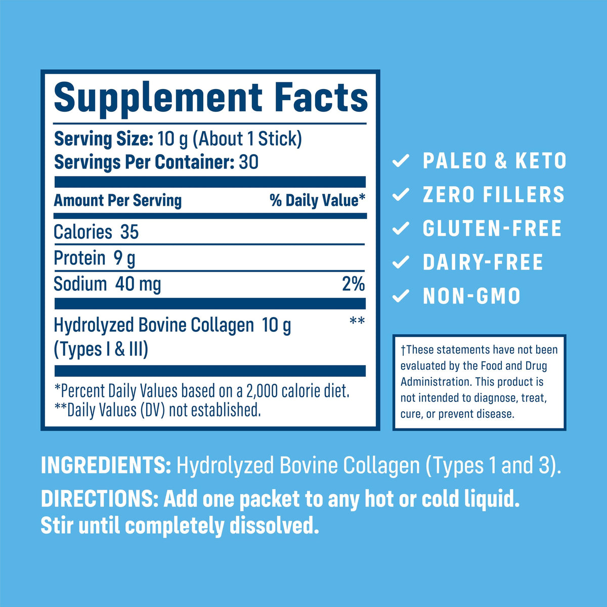 NativePath Collagen Peptides - Hydrolyzed Type 1 & 3 Collagen Powder for Skin, Hair, Nails - 8.8 oz (25 Servings)