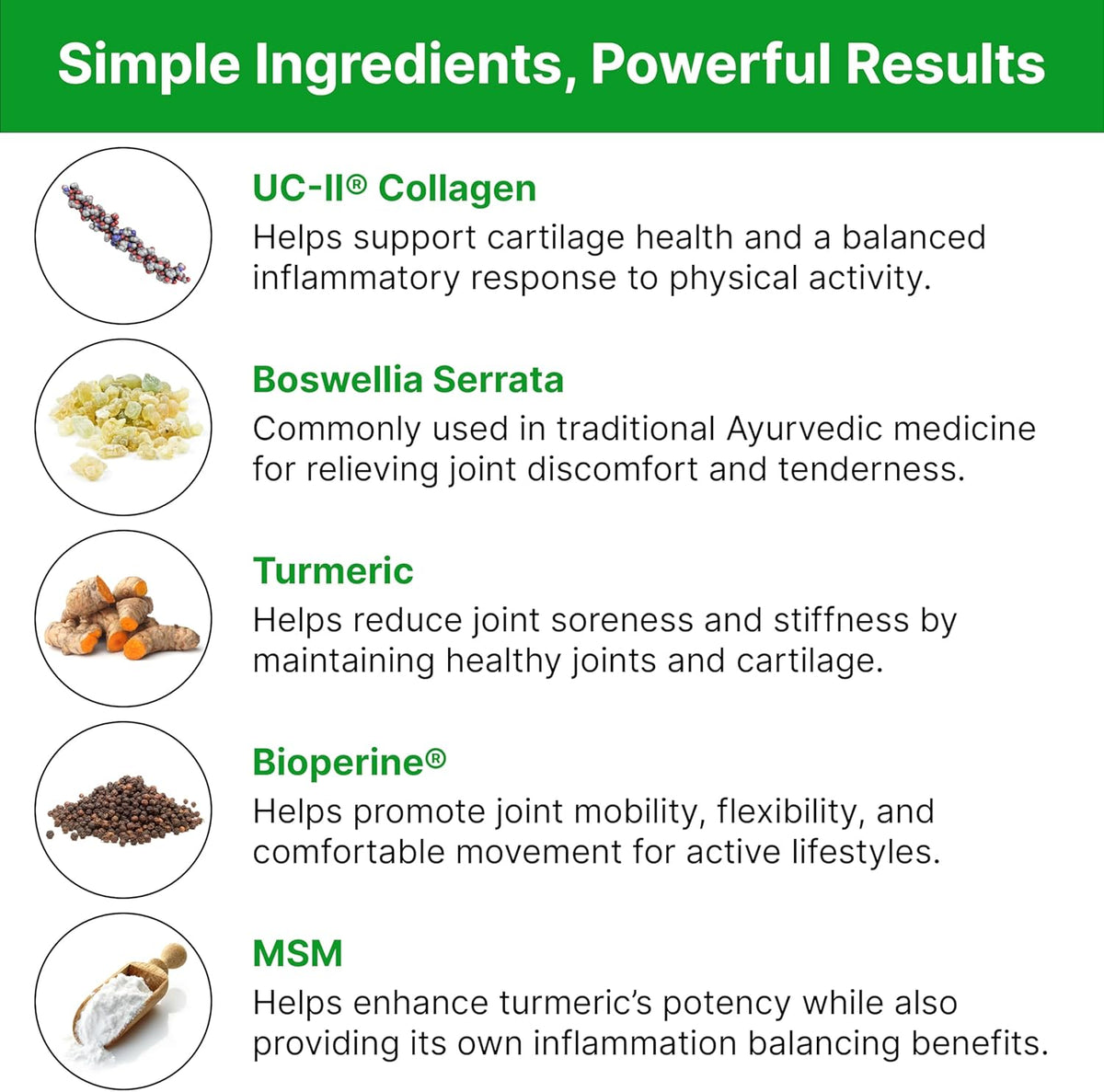 Natural Joint Support Supplement - Non-GMO, Gluten-Free