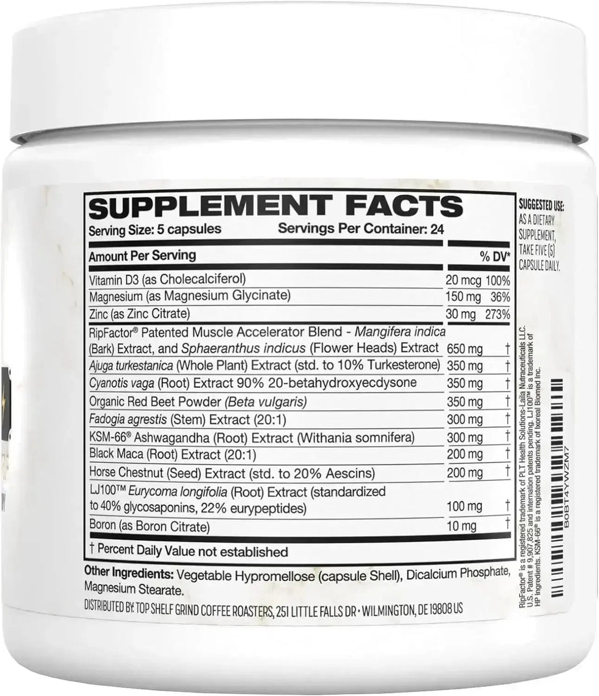 Nutragole King Maker Pack of 5, 13-in-1 Anabolic Supplement for Men to Increase Stamina, Lean Muscle Growth & Recovery, N.O. Booster with Tongkat Ali (LJ100), 120 Capsules - Jia Sales